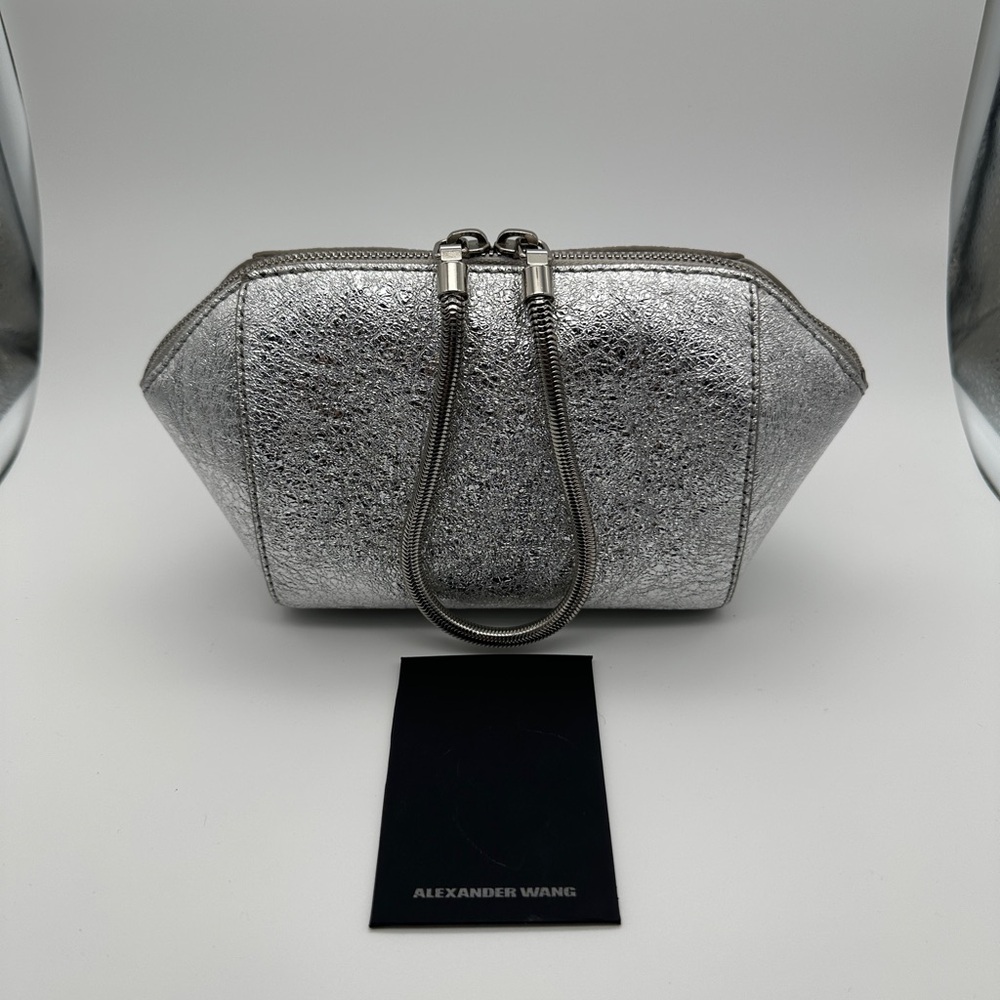 Alexander Wang Metallic Silver Clutch